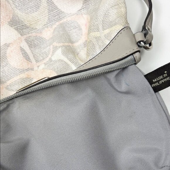 Coach Pastel Multicolor Signature Monogram Fabric Leather Wristlet - Picture 12 of 15